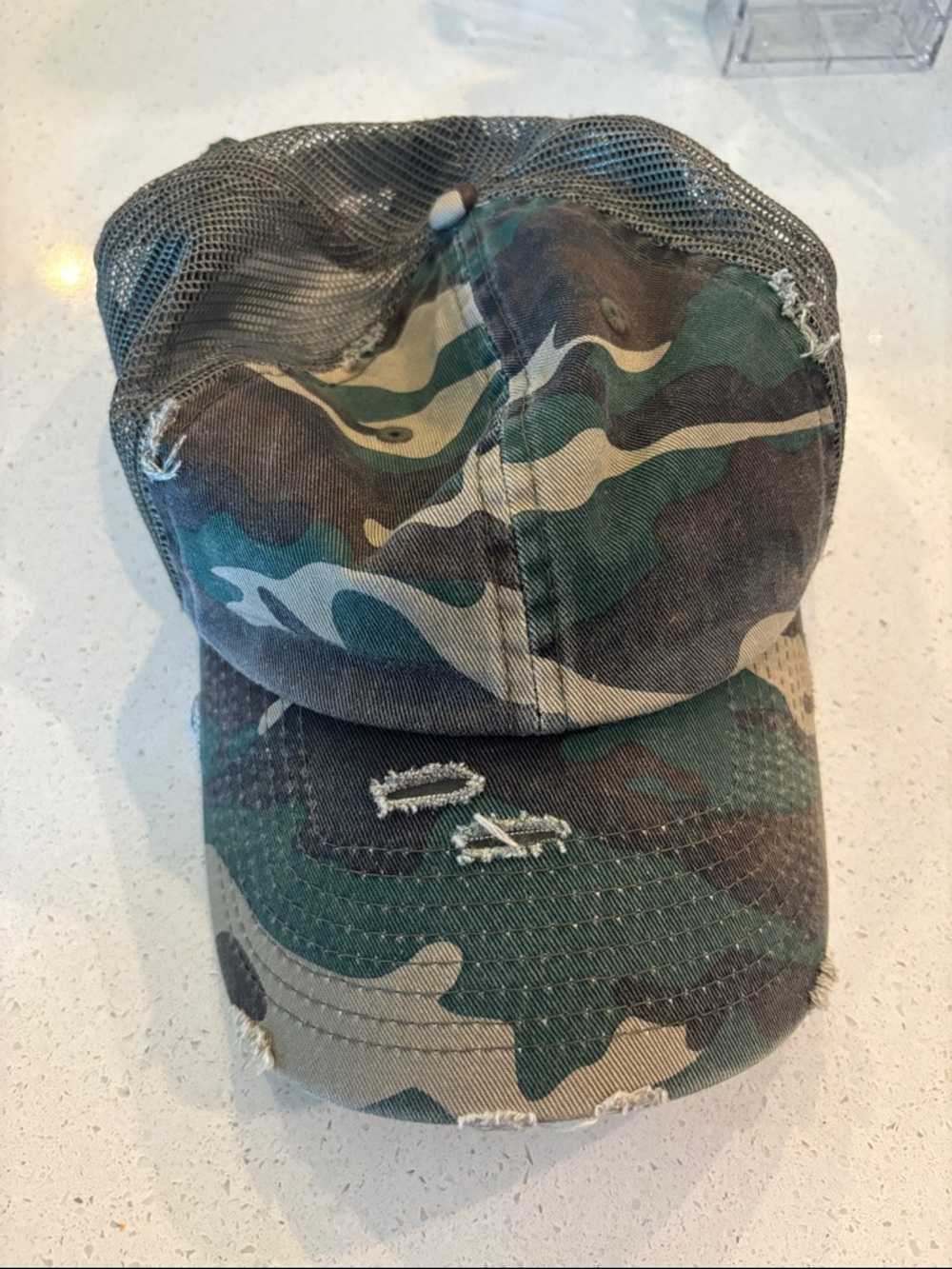 KBETHOS Vintage Distressed Camo Baseball Cap